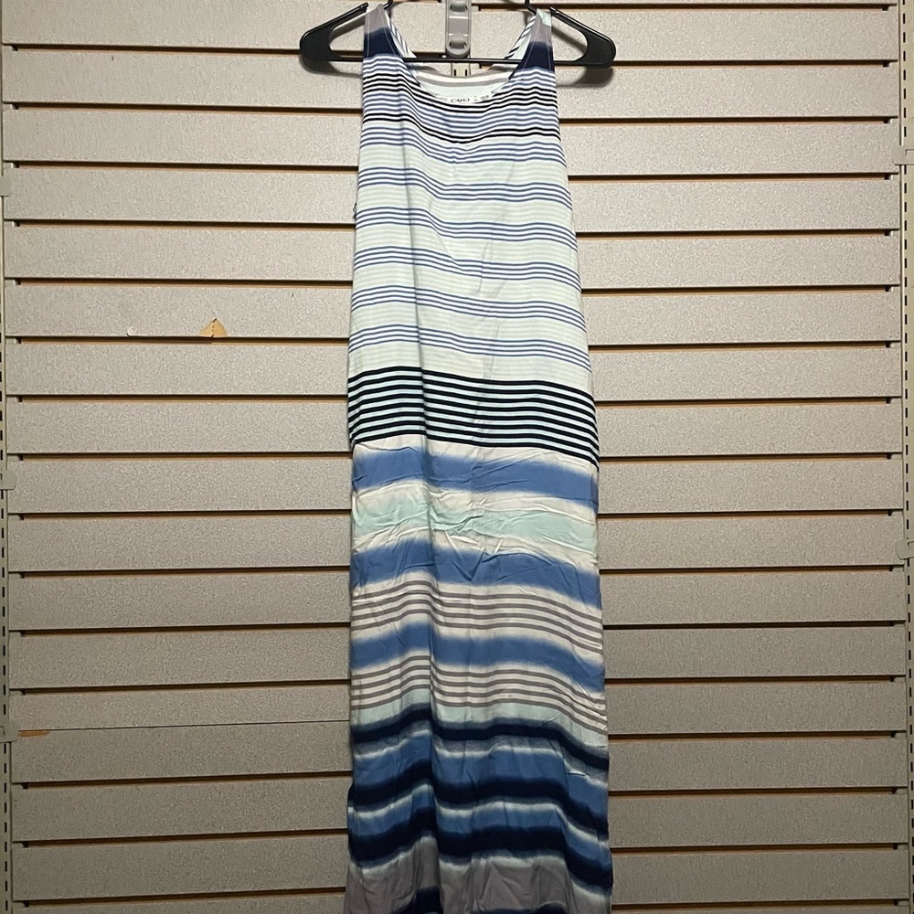 Cato Girls Striped Tank Sun Dress Long Side Slits Large‎ 14 16 Women’s Small